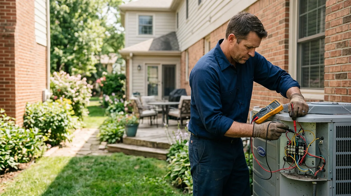 HVAC technician working near Hendersonville, NC